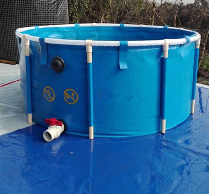 2M*1M 5000L টারপুলিন ফিশ ট্যাঙ্ক / ভাঁজযোগ্য গোলাকার ফিশ পুকুর জলজ চাষের জন্য ডাই ফিশ পুকুর