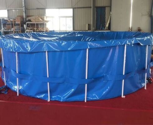 500 কিউবিক ফিশ পুকুর প্লাস্টিকের ট্যাঙ্ক ফোল্ডিং ফ্রেম বহিরাগত কাস্টম রং সহ ভাঁজযোগ্য ফিশ ট্যাঙ্ক