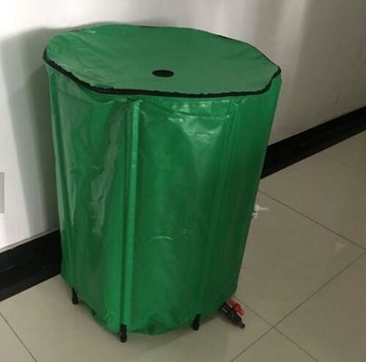 নমনীয় 100L ভাঁজযোগ্য পিভিসি ওয়াটার বিট রেইন ব্যারেল গার্ডেন রেইন ওয়াটার সংগ্রাহকের জন্য