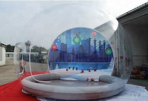 পিভিসি ক্লিয়ার বিশাল inflatable প্রদর্শনী বল, inflatable স্নো গ্লোব ক্রিসমাস প্রচার জন্য
