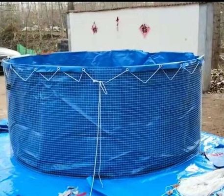 2 এমএম ইস্পাত জাল টারপুলিন ফিশ ট্যাঙ্ক এবং টারপুলিন ফিশ ফার্মিং গোলাকার ফিশ পুকুর ভাঁজযোগ্য ফিশ ট্যাঙ্ক