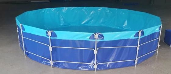 বর্গক্ষেত্র নমনীয় ধাতু ফ্রেম 1050gsm 25000L টারপুলিন মাছ ট্যাংক ভাঁজ মাছ ট্যাংক