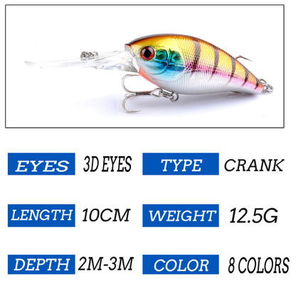 12.5G 10CM রক ফ্যাট সালমন বেট 4 প্লাস্টিকের প্রলোভন সমুদ্র মাছধরা জন্য হার্ড