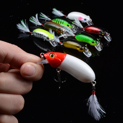 8 রঙ 6.0CM/9.80g 8# হুক কালো পালক হুক প্লাস্টিকের হার্ড বেট জাল বেট দানব মাছধরা মিনো লিক