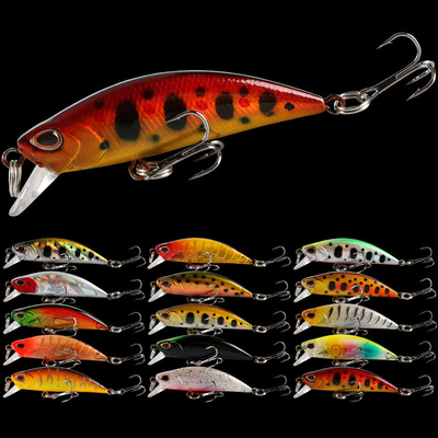 15 রঙ 6CM/5G ডুবে যাওয়া মিনো মাছ ধরার প্রলোভন মুল্ট,পার্চ,ক্যাটফিশ প্লাস্টিকের হার্ড বেট