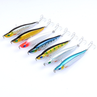 7 রঙ 9/.5CM/17G 6#*2হুকস সাগর নদী লং শট প্লাস্টিক হার্ড বেট ডুবে যাওয়া পেন্সিল মাছ ধরার প্রলোভন