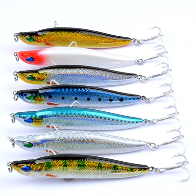 7 রঙ 9/.5CM/17G 6#*2হুকস সাগর নদী লং শট প্লাস্টিক হার্ড বেট ডুবে যাওয়া পেন্সিল মাছ ধরার প্রলোভন