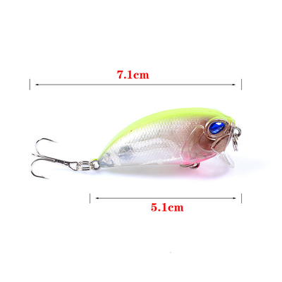 6 রঙ 5.1CM/7.2g 8#হুক 3D চোখ প্লাস্টিক হার্ড বেট 0.30m-0.9M ভাসমান ক্র্যাঙ্ক মাছ ধরার প্রলোভন