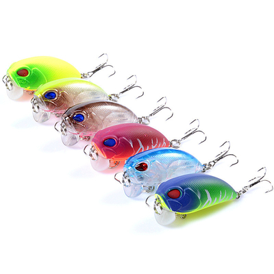 6 রঙ 5.1CM/7.2g 8#হুক 3D চোখ প্লাস্টিক হার্ড বেট 0.30m-0.9M ভাসমান ক্র্যাঙ্ক মাছ ধরার প্রলোভন