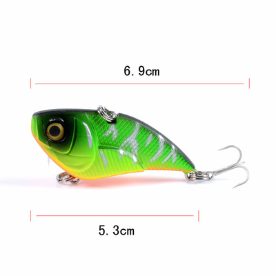 শট ভিআইবি মাছ ধরার ডাল 6 রং 5.3CM/14.30g 10 # হুক