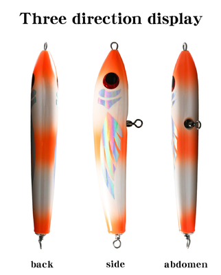 5 রঙ 23CM/90g 3D চোখ কঠিন কাঠের বেট ট্রিপল হুক টুনা মাছের ফাঁদ কাঠের পেন্সিল মাছ ধরার ফাঁদ