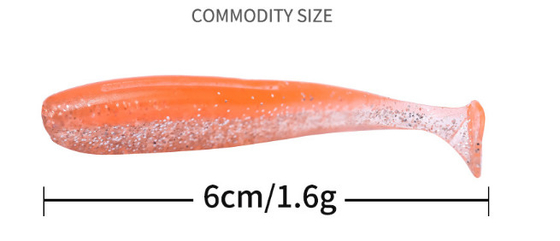 14 রঙ 6CM/1.6g 20PCS/Bag Mullet Fish Bait Dragonfly Sinking PVC Soft Baits মাছ ধরার প্রলোভন