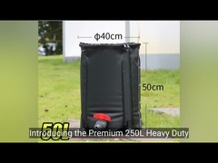 গ্রিনহাউস পিভিসি গার্ডেন রেইন ব্যারেল, ভাঁজযোগ্য প্লাস্টিকের ওয়াটার ব্যারেল 150L পোর্টেবল ওয়াটার ট্যাংক